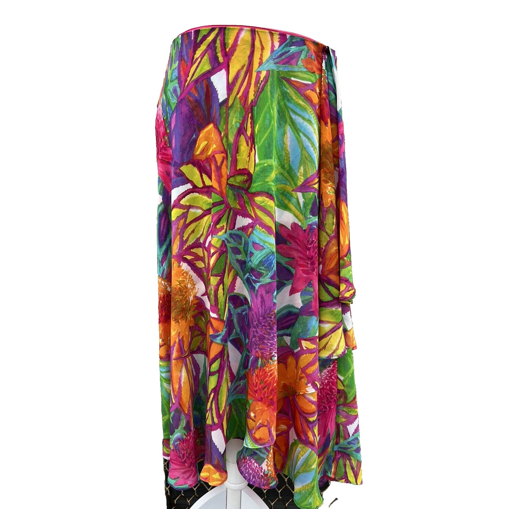 Ralph Lauren flower women skirt flare size 10 multicolored A000279 - Picture 2 of 8